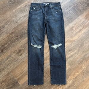 Joe's Jeans Women’s Size 26 Alhambra High Rise Straight Ankle Crop‎ Distressed
